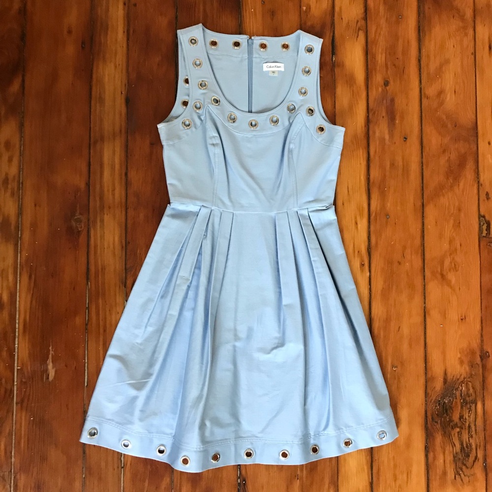 Blue Calvin Klein grommet dress